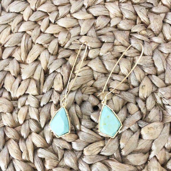 FINAL PRICE Turquoise Ear Hook Drop Earrings - Picture 3 of 3